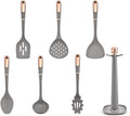 Kitchen Cookware Silicone Non-stick Cooking Tool Spatula Ladle Shovel Soup Utensils Set(Black)