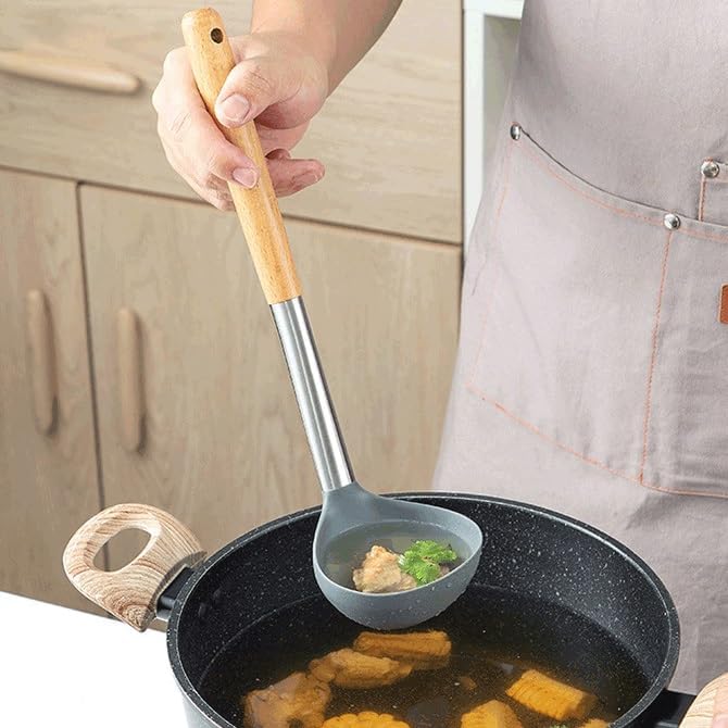 Food Grade Silicone Kitchenware Spatula Wooden Handle Set Kitchen Cooking Tools