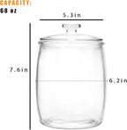 Maredash 1/2 Gallon glass jars, Cookie Jar & Candy Jar with Lid, Large Food Storage Container,glass jar with lid for Buffet, Coffee & Flour, Laundry Room Storage & Pantry 2pcs