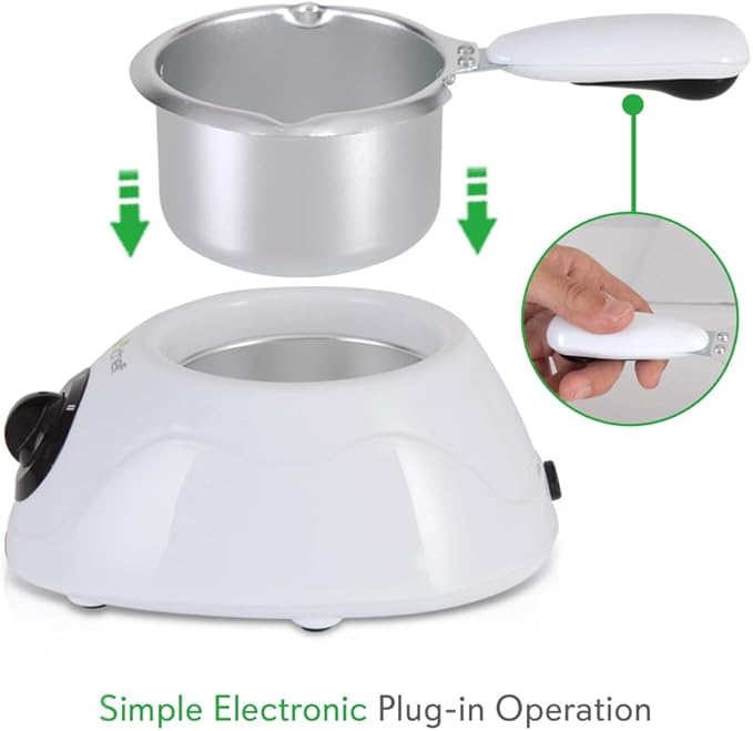 NutriChef Chocolate Melting Warming Fondue Pot - 25W Chocolate Melter 8.8 Oz Capacity - Keep Warm Dipping Function & Removable Pot - Perfect for Melting Chocolate, Butter & Cheese - Parties & Dessert