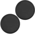 2 Pack Silicone Coasters for Drinks, Round Black Coaster with Deep Tray Grooved Design Cup Mat, Washable Heat Resistant Durable Non-Slip Coasters for Coffee Table Wooden Desk Kitchen Bar