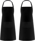 Syntus Apron for Men Women, Adjustable Cooking Kitchen Chef Aprons with 2 Pockets, Cotton/Polycotton/Polyester