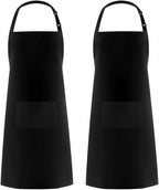 Syntus Apron for Men Women, Adjustable Cooking Kitchen Chef Aprons with 2 Pockets, Cotton/Polycotton/Polyester
