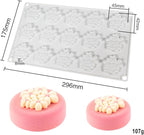 Diy Bubble Cloud Flower Silicone Mold Dessert Cake for Chocolate Tool Decorating Jelly Kitchen Cake Baking Dish Mould Mouss (Cloud Flower N_11.84 X7 X0.32 inch)