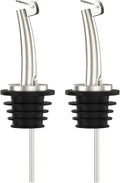 Axe Sickle 2 Pcs Oil Spout Liquor Bottle Pourer Spouts Stainless Steel Speed Pour Spouts Olive Oil Dispenser Spout for About 3/4" Bottle Mouth, with Flip Top
