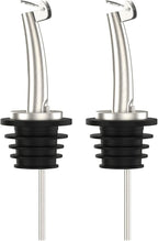 Axe Sickle 2 Pcs Oil Spout Liquor Bottle Pourer Spouts Stainless Steel Speed Pour Spouts Olive Oil Dispenser Spout for About 3/4" Bottle Mouth, with Flip Top