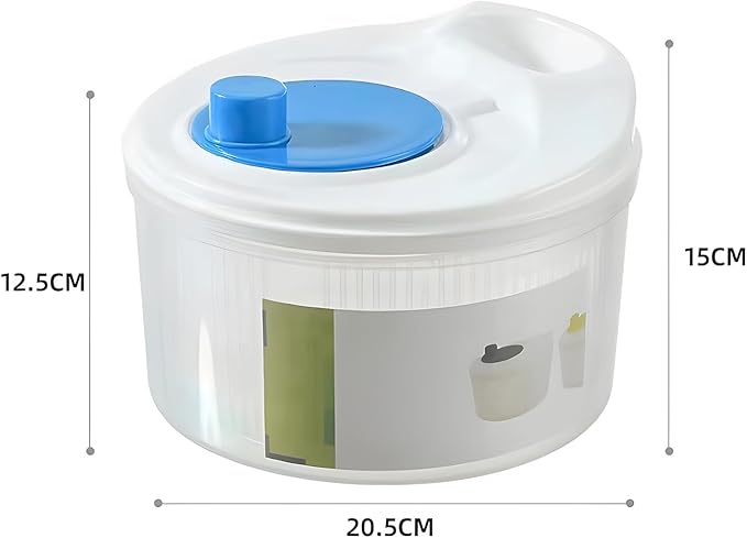 Salad Spinner,Vegetables Fruits Wash Bowl Large Capacity BPA Free Double Layer Detachable Manual Lettuce Spinner,Fruit and Vegetable Washer,Spin and Dry Salad Greens (Blue)