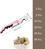 Waiter Corkscrew, Corkscrew Wine Opener Stainless Steel, Wine Bottle Opener Wine Key for Restaurant Waiters Bartenders Sommelier (Pink/10PCS)