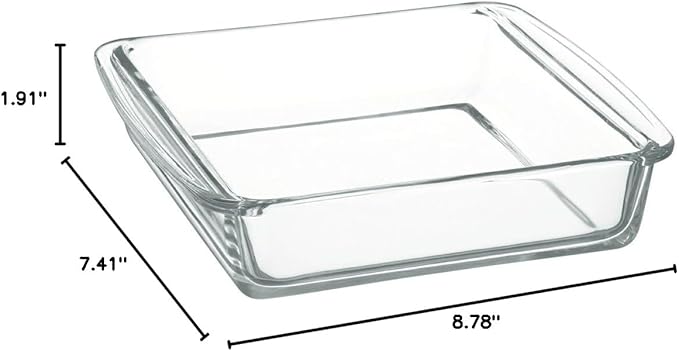 iwaki BC221 Heat Resistant Glass Cake Pan Au Gratin Dish, Square Shape, 7.1 x 7.1 inches (18 x 18 cm)