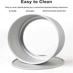 EXGOX 2 Pack 7-Inch Non-Stick Deep Aluminum Round Cake Pan With Removable Bottom For Wedding/Birthday/Christmas Cake Baking Round Cake Tin Set With Loose Base