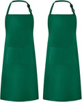 Syntus Apron for Men Women, Adjustable Cooking Kitchen Chef Aprons with 2 Pockets, Cotton/Polycotton/Polyester