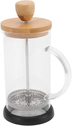 Heat Resistant Hand Brewing Filter French Press Borosilicate Borosilicate Tea Cafe Brewing Pot for Office Use (350ml Bamboo Cover)