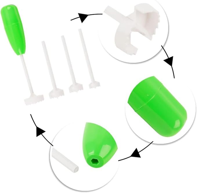 Veggie Corkscrew,Hollow-Out Veggie Drill,4 Sizes Replaceable Head Vegetable Spiral Cutter Digging Tool Kitchen Gadget,Easy Remove The Seeds Of Your Veggies & Fruits