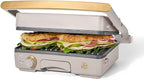 Panini Press Indoor Grill 1 2-in-1200W Non-Stick Removable Plates Sandwich Maker by Drew Barrymoree. (Porcini Taupe)