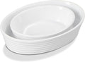ONEMORE 2 Piece Ceramic Oval Baking Dish Set, 10.5/7.7 Inch Baking Dish Set, Porcelain Oval Au Gratin Pans for Pumpkin Pie, Apple Crisp, Pot Pies & Tarts, Microwave & Dishwasher Safe