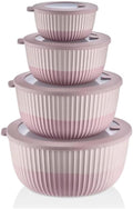 Mixing Bowls with Lids, 8-Piece Airtight Leak-Proof Nesting BPA-Free Bowl Set for Kitchen & Food Storage, Large 4200ml Capacity, Microwave & Dishwasher Safe