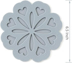 Set of 4 Silicone Trivet Mat - Hot Pot Holder Hot Pads for Table & Countertop - Trivet for Hot Dishes - Non-Slip & Heat Resistant Modern Kitchen Hot Pads for Pots & Pans, Grey