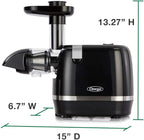 Omega H3000D Cold Press Juicer Machine, Vegetable and Fruit Juice Extractor, Triple-Stage Slow Masticating Juicer, 150 W, Black