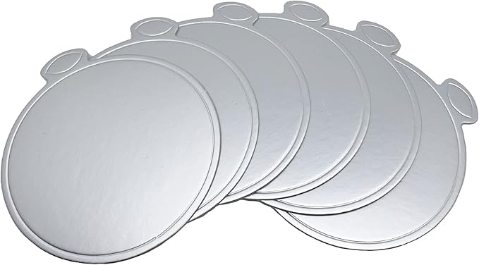 100pcs Mini Cake Boards, 3.1" Mini Round Cardboard, Mousse Cupcake Base for Cake Dessert, Silver