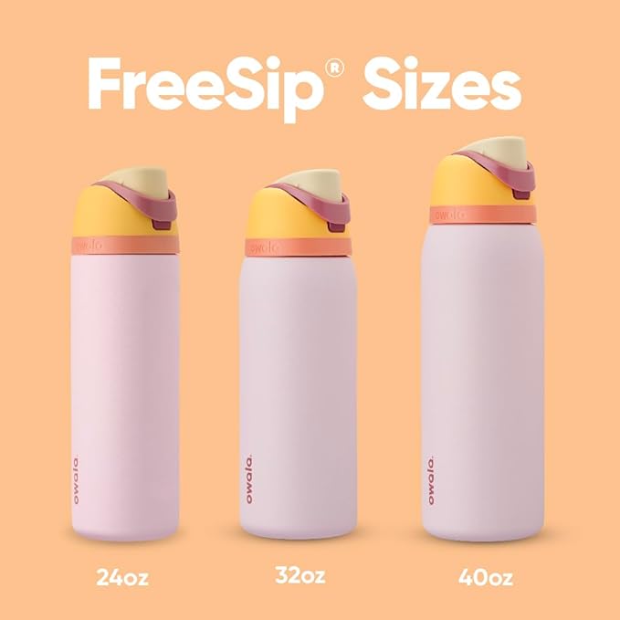 Owala FreeSip Insulated Stainless Steel Water Bottle with Straw for Sports and Travel, BPA-Free, 32 Ounce, Candy Store
