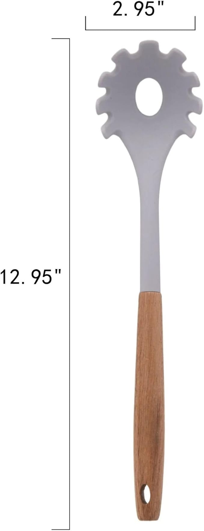 10-Piece Silicone Kitchen Utensils Set with Acacia Wood Handles, Nonstick Safe, Heat Resistant Cooking Tools for Everyday Use (Gray)