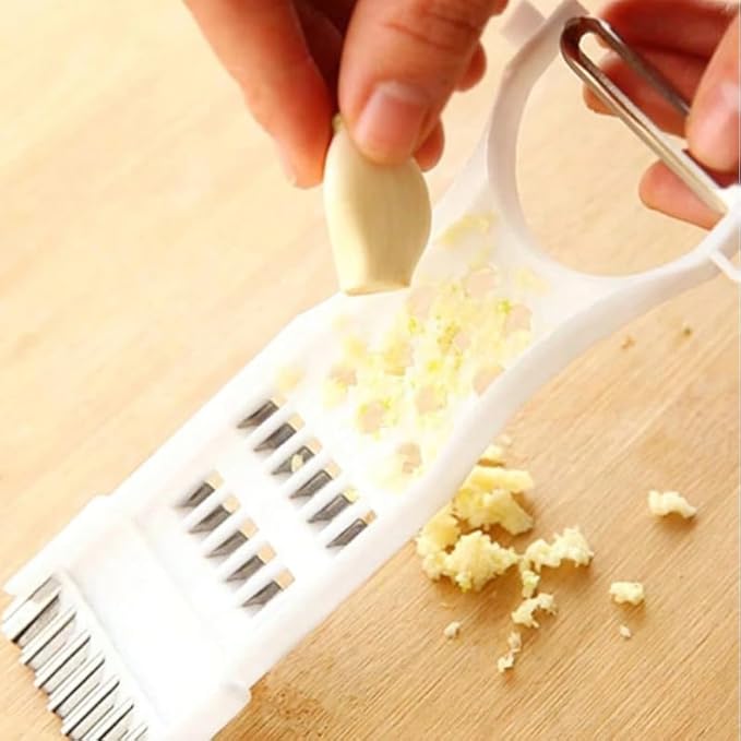 5-in-1 Multifunction Vegetable Peeler and Grater, Kitchen Slicer Tool with Stainless Steel Blades, Red