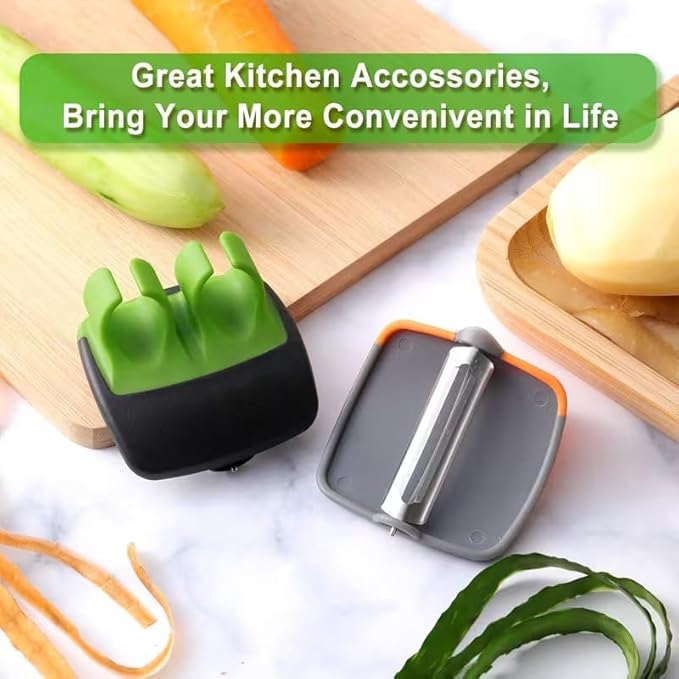 Ultimate Prep Kitchen Tool Set - Comfort Grip Palm Peeler & Multi-Functional Scallion Shredder, Stainless Steel Blades for Effortless Peeling and Shredding, Perfect for Home & Commercial Cooking