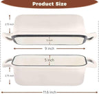 Cast Iron Bread Loaf Pan with Lid, Loaf Pans for Baking Bread 9x5, Enameled Bread Pans for Homemade Bread, Sourdough, Set of 2 (Cream White)