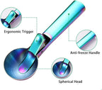 Ice Cream Scoop, 2Pcs Stainless Steel Gold Cookie Scoop with Trigger Melon Baller Scooper Cones, Specialty Tools and Gadgets, Ice Cream Spoon Food Scoop for Frozen Yogurt Sundaes Fruit Cookie