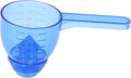 Asixxsix Measuring Scoop, Spill Proof Funnel Design Powder Funnel, Kitchen Measuring Tool with Scale for Seasoning Camping Baking Supplements Dishwasher Safe Food Grade ABS Material (Blue)