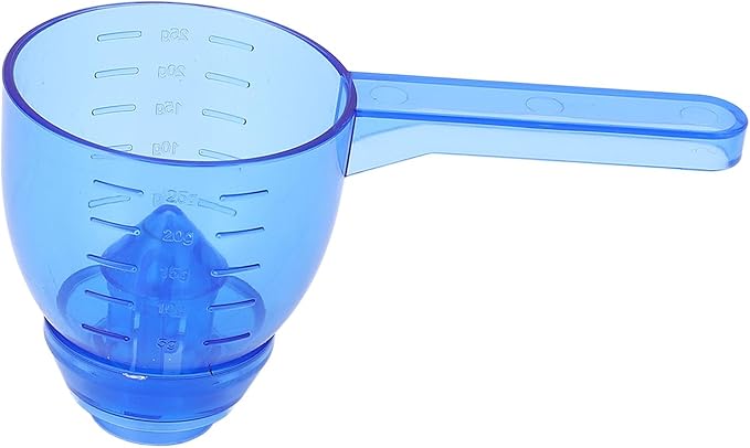 Asixxsix Measuring Scoop, Spill Proof Funnel Design Powder Funnel, Kitchen Measuring Tool with Scale for Seasoning Camping Baking Supplements Dishwasher Safe Food Grade ABS Material (Blue)