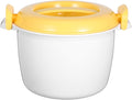 OSALADI 1L Microwave Rice Cooker Mini Rice Cooker Steamer Keep Warm Function for Soups Stews Grains Oatmeal Yellow