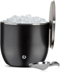 Snowfox XL - Insulated Ice Bucket with Lid/Scoops, Premium Vacuum Insulated Stainless Steel Ice Buckets for Parties, Ice Box, Home Bar Accessories, Parties Supplies, Bar Decor, 7L, Matte Black