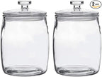Ritayedet Half Gallon Glass Jars with Lid, Wide Mouth Cookie Jars Set of 2, Apothecary Jar for Candy, Glass Canisters for Kitchen Storage and Laundry Organization