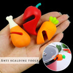 Silicone Pot Lid Lifter Set, Anti-Overflow Spill Stopper Kitchen Gadgets, Carrot Chili Gourd Shapes, Heat-Resistant, Multicolored, 9 Pieces
