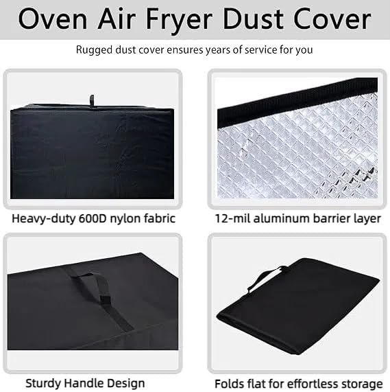 Heavy Duty Convection Oven Cover for Breville BOV900BSS Smart Oven Air Fryer Pro,16.54"Dx21.46"Wx12.4"H, 600D Heat-Resistant Nylon w/Aluminum Foil, Waterproof Dustproof toaster oven Protector