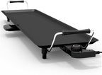 Pemberly Row 35" Electric Teppanyaki Tabletop Grill BBQ, Nonstick Griddle with Adjustable Temperature, Portable Flat Top for Indoor Outdoor Cooking, Black