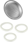 Univen 2.5" (64mm) Espresso Filter and Gasket Seals Compatible with Bialetti 6 Cup Aluminum Espresso Makers