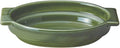 Banko Ware 19070 Oven-safe, Oval Au Gratin Dish, Deep Type, Stackable Compatible, Diameter 7.7 inches (19.5 cm), Oribe Green, Tableware, Ceramic, Microwave, Made in Japan