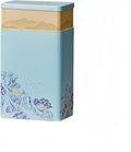 HAN SHENG Tea Canister, Airtight Storage Tin for Loose Leaf Tea & Bags, 8-Inch Decorative Metal Container with Oriental Mountain Design, Blue