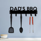 Generic Personalized BBQ Cooking Utensils Wall Hooks Rack for Dad Custom Grilling Tool Organizer Barbecue Tool Metal Storage Holders Grill Cutlery Hanger Father's Day Utensils Hanging Hooks (Style 3)