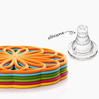 ME.FAN Silicone Trivet Mat - Kitchen Hot Pads for Pots & Dish - Insulated Teapot Trivet - Flexible, Durable, Non-Slip Large Coasters 3 Set Yellow