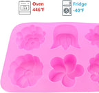 2 Packs 6-Cavity Silicone Flowers Shap Mold Assorted Silicone Flower Soap Mold Mixed Tulip Mold DIY Soap Molds for Handmade Chocolate Biscuit Cake Muffin Jelly Ice Cube