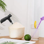 Luxshiny Coconut Opener Tool Stainless Steel Meat Grater Set Reusable Kitchen Gadget Young Coconut Shell Opening Meat Extraction Home Cooking