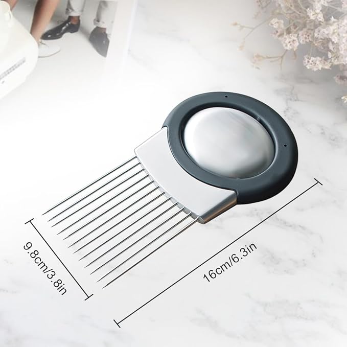 Onion Holder for Slicing, Stainless Steel Onion Slicing Rack, 2026 Upgraded Slicer, Lemon Slicer Vegetable Cutter, Home Kitchen Tools, Fruit, Lemon Slice Aids (1pc)