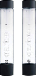 Twenty39 qarbo CLASSIC 1L Water Bottles for Sparkling Water Maker and Fruit Infuser - Set of 2 (Matte Black)