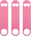 3 Pack 7" Heavy Duty Flat Bottle Opener, Pink