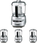Cuisinart Mini-Prep Plus Food Processor,24-Ounce Mini Food Processor to Chop Herbs,Vegetables,and Hard Cheese,24-Ounce Work Bowl,Reversible Stainless Steel Blade,DLC-2ABC,Brushed Chrome,(Pack of 4)