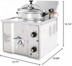 Medium Electric Tabletop Industrial Pressure Fryer – Commercial Chicken Pressure Cooker, Silvery