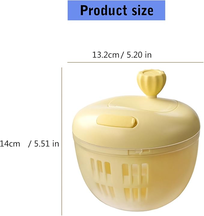 Salad Spinner, Fruit Washer and Lettuce Spinner, Vegetable & Fruit Salad Washing Bowl with Strainer, for Salad Greens, Lettuce, Fruits, Vegetables